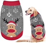 FWLWTWSS Elch Weihnachten Hundepullover, Warmer Rollkragenpullover für Hunde im Winter, kleine und mittelgroße Hunde