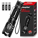 morpilot LED Taschenlampe 2 in 1 UV Lampe, UV Taschenlampe Zoombar mit 4Modi Schwarzlichtlampe Superhelle 500 Lumen IP4 Wasserdicht für Outdoor, Wandern, Camping, Kinder,Angeln und Geschenk