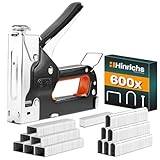 Hinrichs Handtacker Set - 3-in-1 Profi Tacker für Holz - Stofftacker Handwerker zum Fixieren - mit Klammern - Möbeltacker - Staple Gun - Holztacker mit 400 Klammern & 200 Nägeln