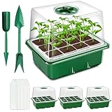 zociko Zimmergewächshaus Anzuchtkasten, 3 Stück Keimschalen, Mini Gewächshaus Anzucht Set, Anzuchtregale Setzling Starter Tabletts Treibhaus Anzuchtschale mit Deckel Belüftung für Sämling Pflanze