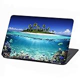 Laptop Folie Cover Strand Urlaub Paradies Klebefolie Notebook Aufkleber Schutzhülle selbstklebend Vinyl Skin Sticker (15 Zoll, LP 19 Insel Paradies)
