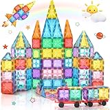 Lovchil Magnetische Bausteine 61 Teiles Magnetbausteine ab 3+ Jahre Magnet Spielzeug Vorschule Lernen Montessori Kinderspielzeug für 3 4 5 6 7 8 Jahre alte Jungen und Mädchen