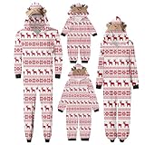 Generico Familien-Weihnachtspyjama-Set, leichter Overall mit Kapuze für Weihnachten, Einteiler für Weihnachten, Familien-Schlafanzug, Weihnachtspyjama, Herren, Damen, Familie, Geschenkidee für