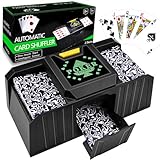 Pipihome Kartenmischmaschine, Elektrische Mischmaschine Karten, USB-C Automatischer Kartenmischer für 2 Decks, Kartenmischer für UNO,Poker,Texas,Hold'em,Skip-BO,Blackjack, Familienparty Kartenspiel