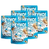 HEYHO Granola – gebackenes-bio Hafermüsli (320 g) Knuspermüsli ohne Industriezucker, handgemacht aus Lüneburg (320 g (6er Pack), Salz-Karamell-Nuss)