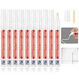 10 Stück Weiß Fugenstift für Restaurierung Fugenmörtel Restaurierung Stift Reparatur Marker für Reparatur Von Fliese Badezimmer Küche mit Ersatzspitze Fugenmarker Fliesen Reparaturstift