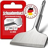 SCHWABENBACH ® Fliesenmeißel SDS Plus 75 x 165mm - Ideal zum Abtragen von Verputz - Fliesen entfernen - Flachmeißel - Extra Gehärtete Spitze - Mauer schnell Abstemmen mit Bohrhammer (kein SDS MAX)