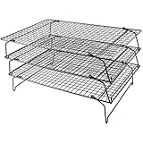 Tala 3-stöckiges Antihaft-Abkühlgitter – Klappbares Kuchengitter – Platzsparendes Abkühlregal für Muffins, Kuchen & Kekse – Backzubehör 40 x 25 cm, Schwarz