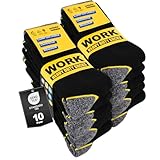 Effeet 10 Paar Arbeitssocken Herren Socken, Gepolsterte Verstärkte WORK Socken, Atmungsaktiv Funktionssocken mit Komfortbund, Lange Work Socks 43-46