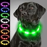 Joytale Leuchthalsband Hund USB Aufladbar Hundehalsband Leuchtend für Große Mittel Kleine Hunde und Welpe, Led Halsband mit 3 Modi für Sicherheit, Grün