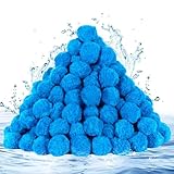 3 lbs Pool-Filterbälle für Sandfilter, wiederverwendbare Pool-Sand-Filterbälle, effiziente Pool-Faser-Filterbälle, blaue Filtermedienbälle für Pool (entspricht 55lbs Pool-Filter-Sand) (1400g, Blau)