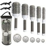 Aozzy Rundbürste Set Zum Föhnen, Profi Keramik Antistatische Nano Ionic Rundhaarbürste set, Glätten Langer Haare und Glätten Kurzer Haare Nylonborsten Salon Styling Pinsel Friseur Werkzeuge