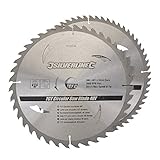 Silverline - Hartmetall-Kreissägeblätter mit 40 und 60 Zähnen, Doppelpckg. 300 x 30, Reduzierringe: 25, 20 u. 16 mm (803634)