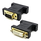 VMOJO DVI auf VGA Adapter DVI-I (24+5) Buchse zu VGA HD15 Stecker Konverter Digital auf Analog Adapter für Monitor, PC, Beamer, Grafikkarte