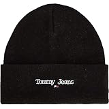 Tommy Jeans Herren Strickmütze Sport Beanie mit Logo, Schwarz (Black), Einheitsgröße