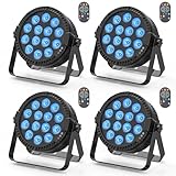 4PCS RGBW LED Par Licht, HOLDLAMP 84W Par Scheinwerfer mit Sound Aktivierung, DMX 4/8CH Bühnenlicht Strahler für Bar DJ Disco Geburtstag Party