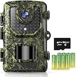 Digitgarden 32MP WildKamera 1296P Full HD Beutekamera Nachtsichtkamera Beobachtungsmonitore Jagdkamera mit 0,2s Auslösezeit,Bewegungsaktiviert, IP66 Wasserdicht und 2,4' LCD mit 64G Speicherkarte