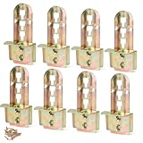SWAWIS 8er Set Bettverbinder Bettbeschläge Bettwinkel Lattenrost Halter 4 Raststufen Höhenverstellbar für Mittelbalken und Lattenrost Halterung Metall