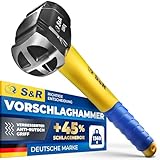 S&R Kombi Fäustel, kleiner Vorschlaghammer mit Doppelkopf, Kreuz- und Flachseite, Kopf-Gewicht 1360 Gr, rutschfester handschonender 2-K Fiberglas-Griff, hitzegehärtet, geschmiedet, Vorschlag Hammer
