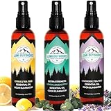 Schuhdeo-Spray & Geruchsbeseitiger - Natürliches Schuhspray gegen Geruch - 3er Pack mit Düften: Zitrone Eukalyptus, Zitrus Tee Tree, Lavendel Tee Tree