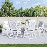 Mokuyary Hochlehner-Auflagen 6 STK. Blattmuster Oxford-Gewebe Sitzauflagen Gartenmöbel Gartenstuhlauflagen Polster Auflage für Gartenstühle Sitzpolster