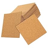 Healeved 60 Selbstklebende Quadratische Korkuntersetzer 100X100X2Mm mit Korkrückseite für Selbstgemacht Bastelarbeiten und Tischschutz
