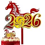 Chinesische Neujahrs Tortenaufleger,2D Acryl Chinesisches Neujahr Geburtstagszubehör,Feiertags Kuchenfiguren - Für Familienfeier Backparty Bürofest Abschluss Home Baker