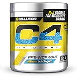 C4 Original Pre Workout Pulver, Kaugummi, 60 Portionen | Zuckerfreies Pre Workout Energie-Getränkepulver mit 150mg Koffein, 1500mg Creatin Monohydrat, 1600mg Beta Alanin