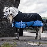 Equitack 1200 Denier Pferdedecke Outdoor Winterdecken Weidedecke mit 100 G Füllung Regular Schwarz/Baby Blau 135cm