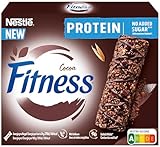 Nestlé FITNESS Protein Cocoa NO ADDED SUGAR Proteinriegel, Frühstücksriegel mit Protein, ohne Zuckerzusatz, 1er Pack (à 4 x 20g)