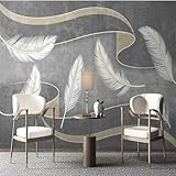 Vintage Federn Abstrakte Linien 3D Tapete Poster Restaurant Schlafzimmer Wohnzimmer Sofa TV Dekorative Wand-250cm×170cm