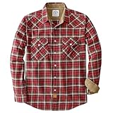Dubinik® Flanellhemd Herren Langarm Druckknopf Freizeithemden Western Hemd Cowboy Two Pocket Outdoor Snap Shirt Regular Fit