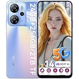 OSCAL 5G Handy ohne Vertrag Tiger 13 24GB+256GB/2TB, Android 14 Smartphone ohne Vertrag 90Hz 6.67' HD+, 50MP AI Kamera, 4K Video, 18W Schnellladung/5000mAh, Face ID/Fingerprint/OTG/NFC-Blau