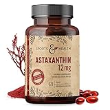 Astaxanthin 12 mg Depot Softgel Kapseln mit Oxidationsschutz - 4 Monatsvorrat - 60 Gel Caps - Mit Vitamin E