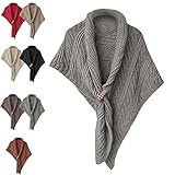 JLJKNC Multifunktionales Dreieckstuch für Damen. Gestricktes Dreieckstuch mit Lederschnalle. Warmes, bequemes und modisches Häkeltuch