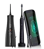 Tristan Auron Business Class Set – Schallzahnbürste & Projet Munddusche – 2 Bürstenaufsätze, 2 Ersatzdüsen, HydroFlow-Technologie für optimale Zahn- & Zahnfleischpflege