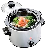 Rosenstein & Söhne Slow Cooker: Elektrischer Schongarer, Keramik-Gartopf, Glasdeckel, 1,4 Liter, 100 W (Elektrischer Kochtopf, Elektrokochtopf, Elektrotopf mit Thermostat)