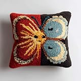 Taxpy Knüpfkissen Set Schmetterling Knüpfen-Bogen Komplettset Mit Bunter Wolle -Diy Kissen Für Anfänger Knüpfset Für Erwachsene Oder Kinder Geschenke Sofadekoration 43 X 43 Cm