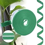 URAQT Pflanzenbinder Klett,10m Grün Wiederverschließbar Pflanzenband Doppelseitige Stützbinder 10mm Selbstklebend Rankhilfe Mehrzweck Pflanzenbinder Wetterfeste Rankhilfe für Pflanzen