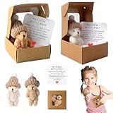 Pocket Hug Positive Mini Teddybär, 2 Stück Teddybär Klein Pocket Hug, Sorgenbär-Umarmung in Einer Box, Mini Bear, Kleiner Bär in Box, Mi-NI Stofftiere Kleiner Teddy, Für Geburtstag, Weihnachten