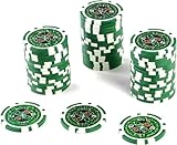 Tragbare 50-teilige Zählspielchips, Pokerchips für Casino-Monte-Carlo-Spiele, 12 g Metallkern, Pokerchips für Texas Hold'em, Blackjack Club