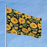 3x5 Ft Vintage Sonnenblume Schöne Sonnenblumen Outdoor-Flaggen Banner Haus Hof Haus Garten Flagge Innendekoration Fliegenflagge für Terrasse Rasen 3x5 Ft