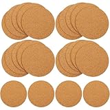 PLAFOPE 24 Selbstklebende Korkuntersetzer Ø100Mm 2mm Wiederverwendbare Tassenmatten mit Korkrückseite für Zuhause und Büro