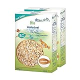 FLEUR ALPINE Bio Babybrei Hafer 2er Pack - Abendbrei Baby Haferflocken | Nahrhaftes Porridge | Einfache Zubereitung | Getreidebrei 5+ Monate ohne Zuckerzusatz | 2x7 Portionen