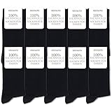 Occulto Damen 100% Baumwolle Socken 10er Pack (Modell: Inge) 10 Paar | Schwarz 39-42