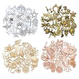 YZROHYI 120pcs Charms Basteln, ArmbandAnhänger Set, Kleine Schmuckanhänger für Ketten und Armbänder, Diy Mini Metall Anhänger Gemischt, Vintage Deko