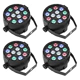4 Stücke 12 LED Par Scheinwerfer Bühnenlicht, Discolicht Scheinwerfer Beleuchtung Moving Head für Stage DJ Party Show Bar Halloween Weihnachten