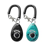 EHOTER 2 Stück Hunde Clicker Trainings-Clicker mit Handschlaufe Hundetraining Hundeerziehung Klicker mit Großem Knopf Effektive Haustier Trainings Werkzeuge für Katzen Pferde