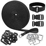 10m Klettband, Klettbänder, Klett Kabelbinder, Klettverschluss Band, Kabel Klettband mit Schnalle, Schwarz Klettband Kabelbinder Wiederverschließbar für zum Schläuche Schnüre Kabel Organizer