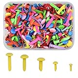 NATUCE 400 Stück Bunt Mini Brads Metall Rundkopfklammern Musterklammern Papierverschlüsse zum Kartenherstellung Scrapbooking DIY Handmade Crafts, Musterbeutelklammern Rundkopf für Handwerk